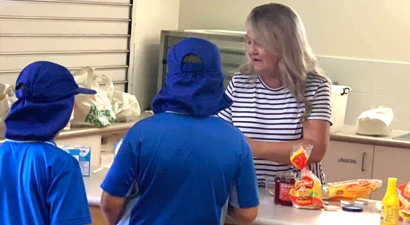 Parent volunteer at St Monica's Primary School Richmond canteen