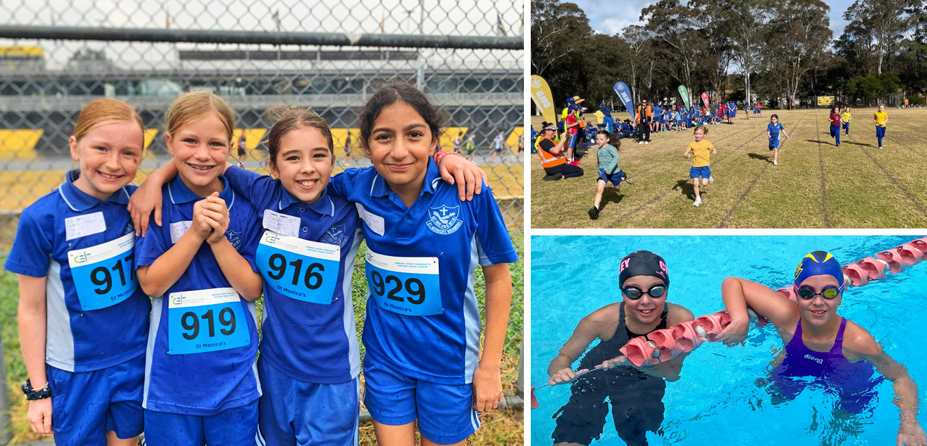 Collage of School Sport at St Monica's Catholic Primary Richmond